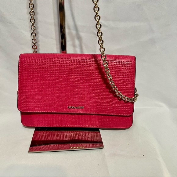 Like 🆕! Coach Madison "Pink Ruby" Embossed Leather Box Shoulder Bag/Crossbody💗 - Picture 5 of 10